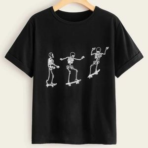 skater skeleton tee